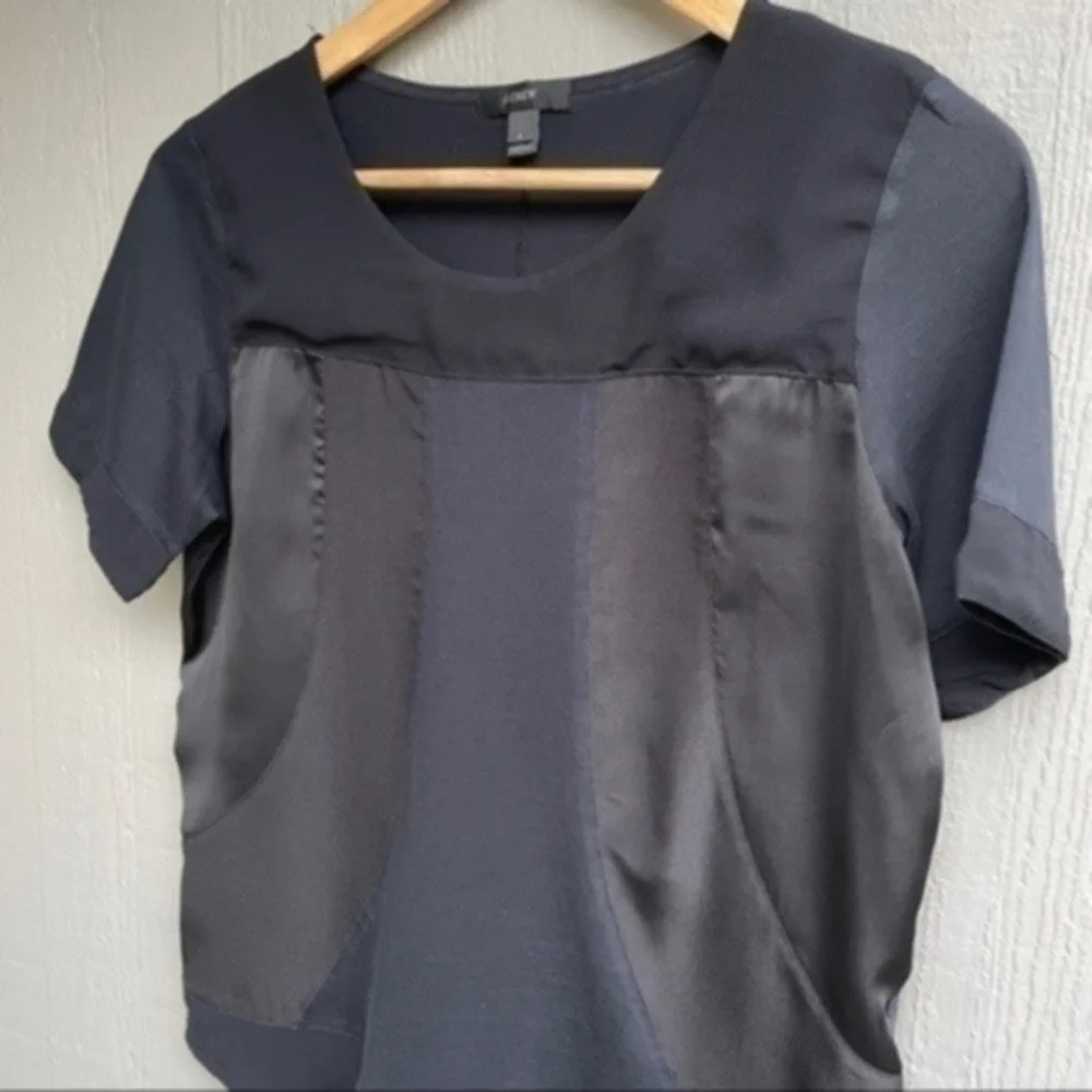 J. Crew Seamed Panel Black T-shirt​​​